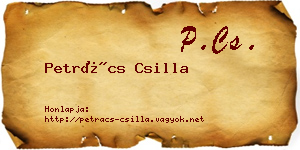 Petrács Csilla névjegykártya
